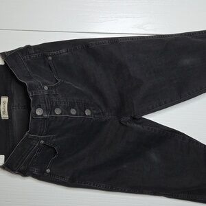 MADEWELL 10” High Rise Skinny Frayed Hem Black Jeans